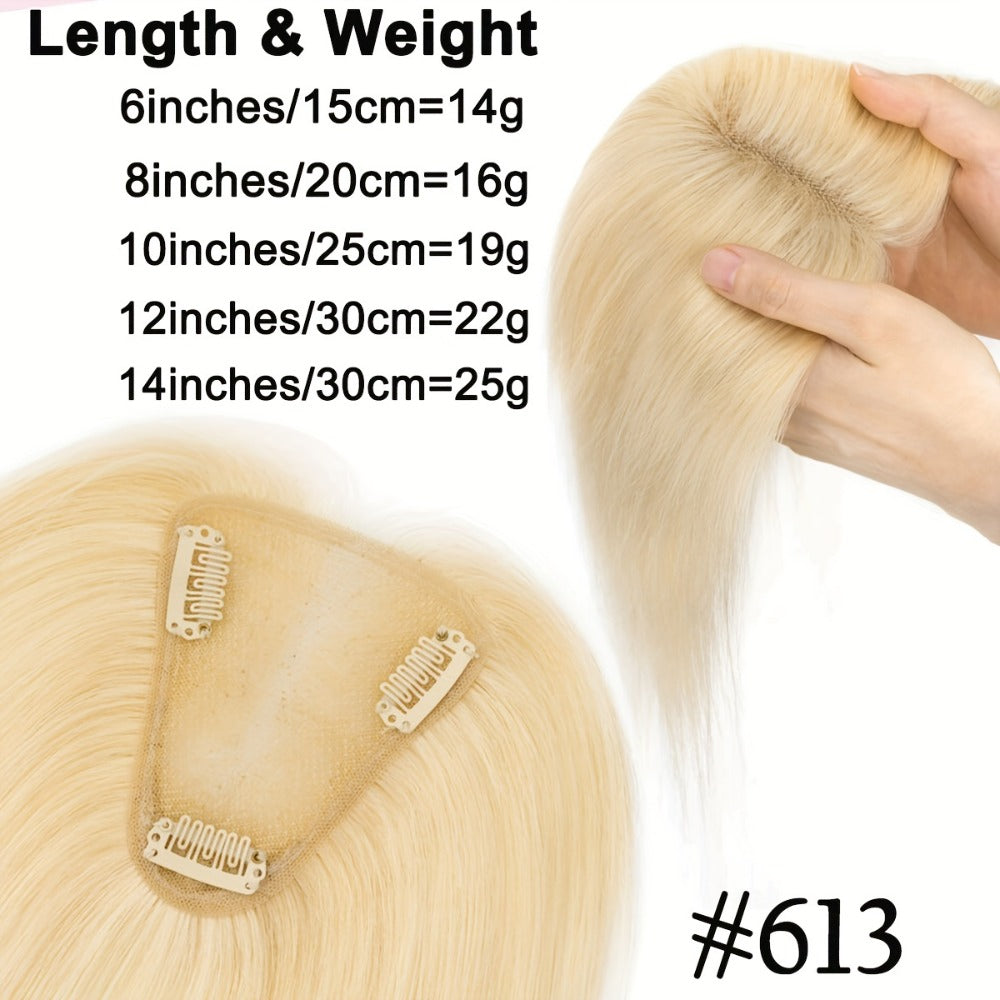 Hair Topper Human Hair Clip In Lace Base 8x10cm Curtain Bangs Thinning Hair Coverage 6-14 Inch | Highlight Blonde #27 #613 #12P613 #4P27