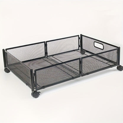 Low-Profile Metal Under-Bed Storage Cart with Four Swivel Wheels, Side Handles and 23.6-Inch Frame
