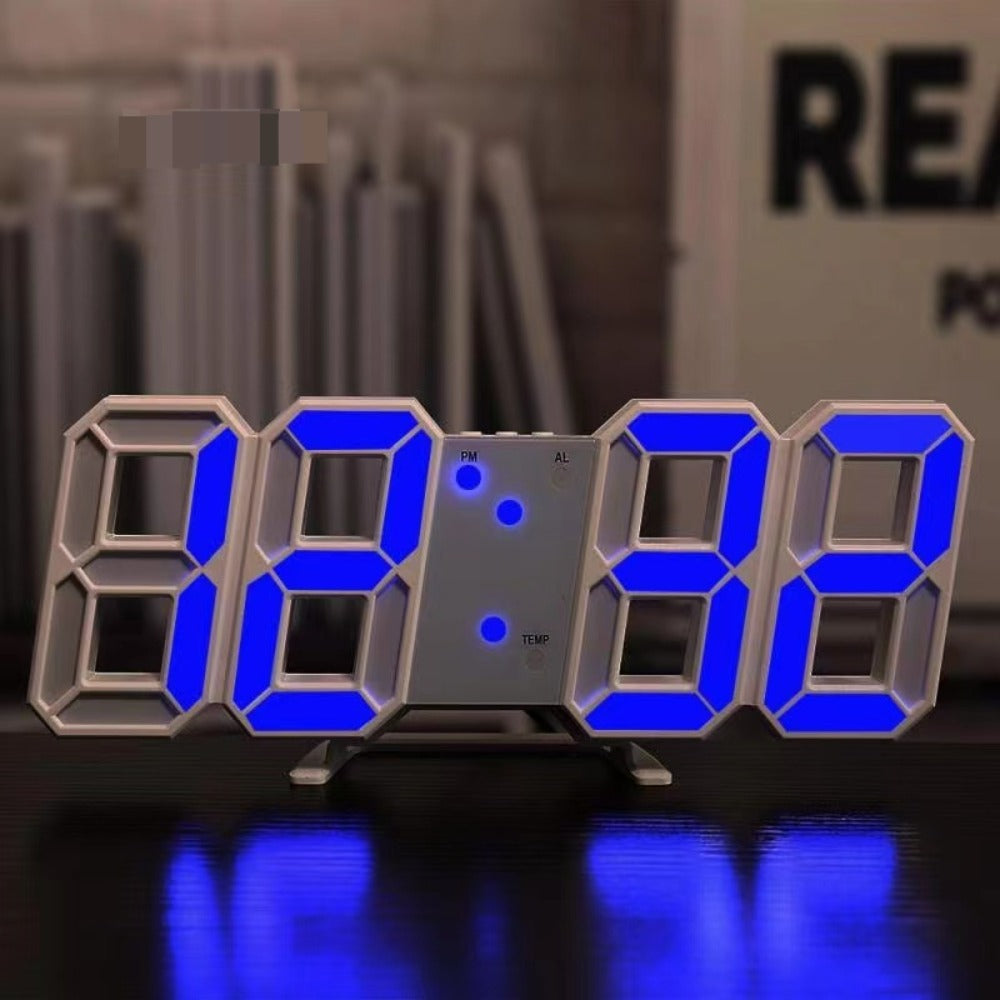 3D LED Digital Alarm Clock Colorful Night Light Home Decor Bedroom Desk Clock USB Powered for Entryways, Bedrooms and Living Spaces