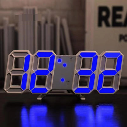 3D LED Digital Alarm Clock Colorful Night Light Home Decor Bedroom Desk Clock USB Powered for Entryways, Bedrooms and Living Spaces
