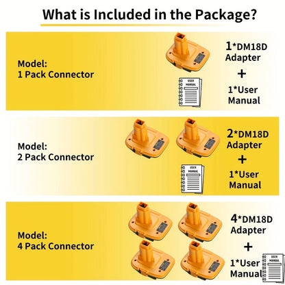 DM18D Battery Adapter for DeWalt 18V XRP NiCad NiMh Cordless Tools Compatible with DeWalt 20V for Entryways, Bedrooms and Living Spaces