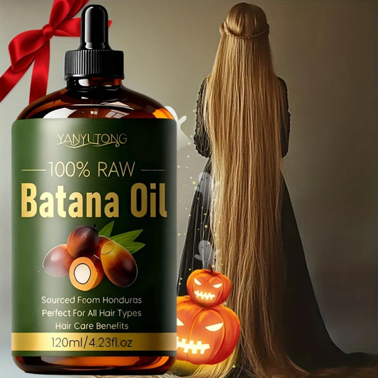 Hair Oil Batana 120ml Amber Dropper Bottle with 4.06oz Label Format for Pre-Wash or Leave-In Hair Use