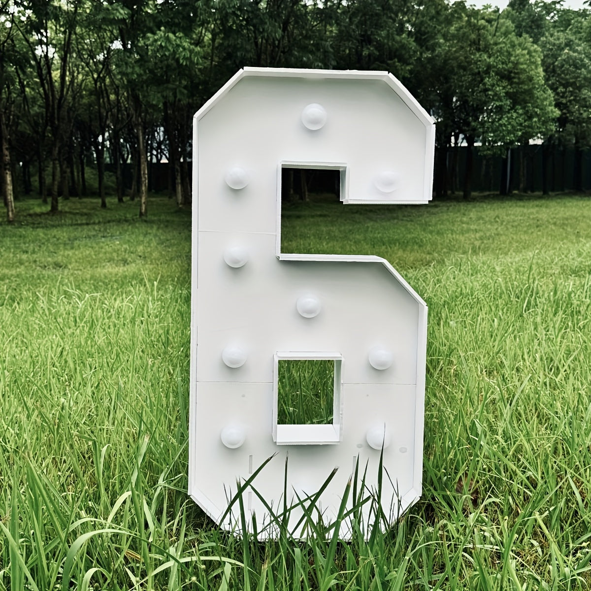 28.7-Inch Warm White LED Numeral Party Display in Paper and PS Foam Board with Seven Model Options