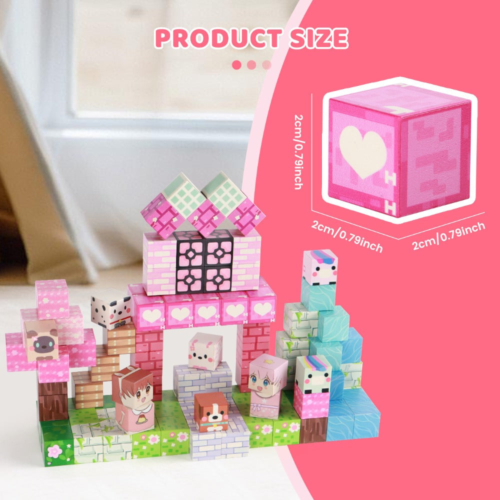 Pink Forest Park Magnetic Building Blocks 100 Piece STEM Set with the Listed Color, Size or Set Options for Everyday Use