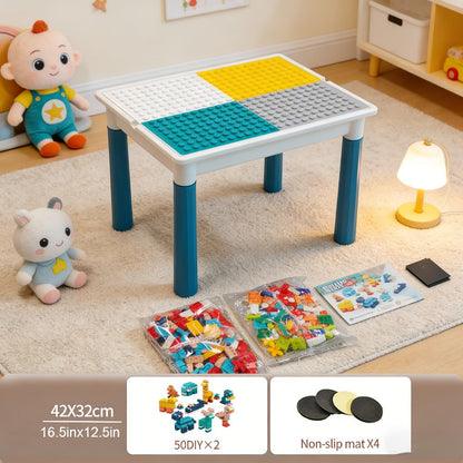 Kids Building Block Table & Chair Set with Storage Boxes with the Listed Color, Size or Set Options for Everyday Use