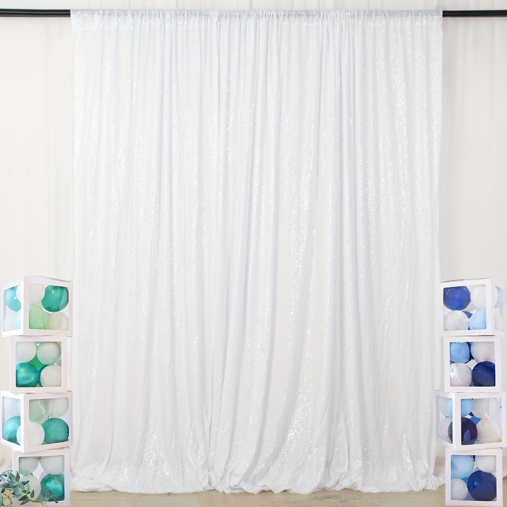 Sequin Backdrop Curtain for Party Wedding – 4x8ft Shimmering Glitter Curtain for Birthday Photo Booth Stage Decoration, Easy Hang