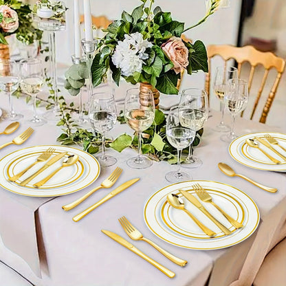 Disposable Plastic Cutlery Set 60pcs Gold & Silver for Entryways, Bedrooms and Living Spaces