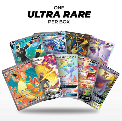 Pokemon Card Bundle 100+ Cards, Ultra Rare, 10 Holos & Rares, TCG Collector Gift Set for Kids & Adults with Storage Box