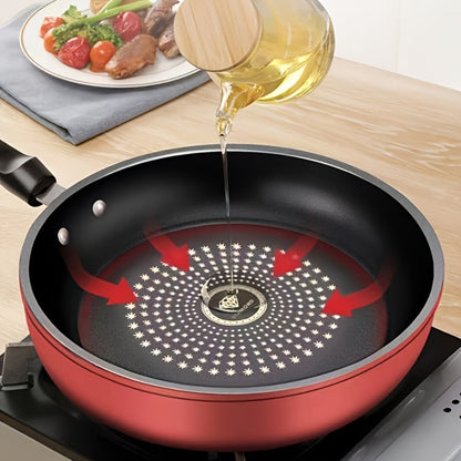Cast Iron Frying Pan Non-Stick with Lid 9.45 Inch - Powder Coated Skillet Compatible with Induction Gas Electric Stove