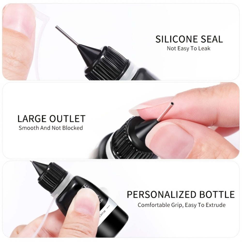 Nail Rhinestone Adhesive Gel 2pcs 0.34oz Clear Sticky Glue for 3D Nail Art Gems Charms Crystals Drill Jewelry