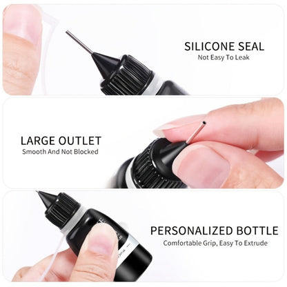 Nail Rhinestone Adhesive Gel 2pcs 0.34oz Clear Sticky Glue for 3D Nail Art Gems Charms Crystals Drill Jewelry