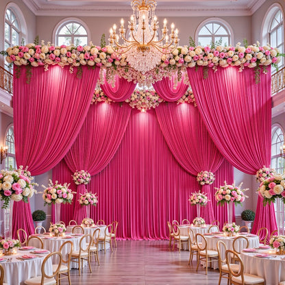 4-Pack 5x10ft Elegant Spandex Photography Backdrop | Wear-Resistant, Wrinkle-Free, Soft & Opaque Party Decoration Banners for Weddings