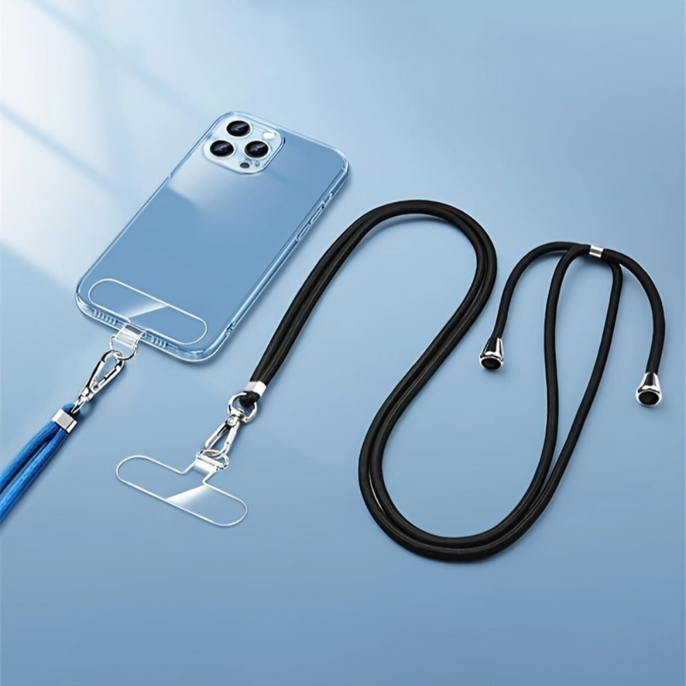 Phone Lanyard Patch 30pcs Transparent TPU Adhesive Pad Metal Buckle Anti-Lost Hook Universal DIY Strap Tether Kit for Phone Cases Keys