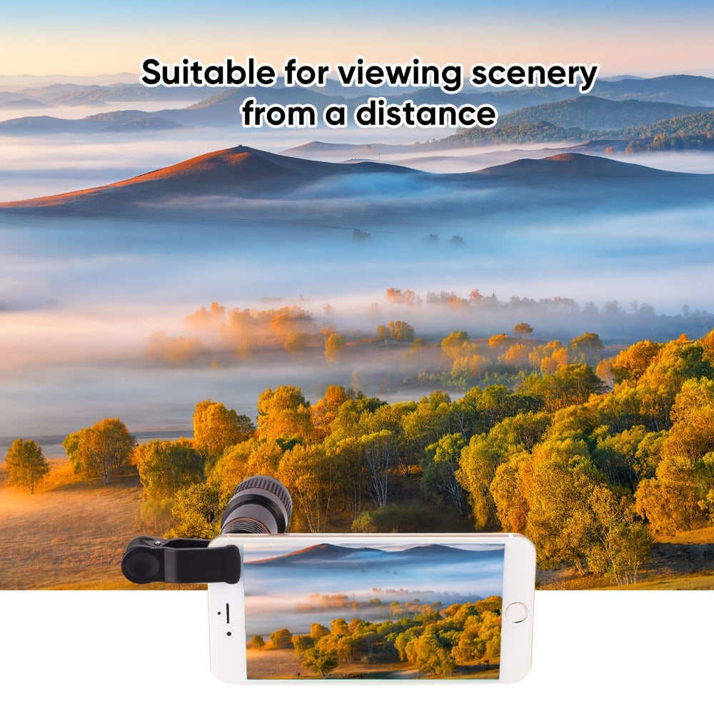Portable Telephoto Zoom Lens for Smartphone – HD 2-in-1 Wide-Angle & Telephoto Clip-On Mobile Camera Lens, Precision Focus Ring