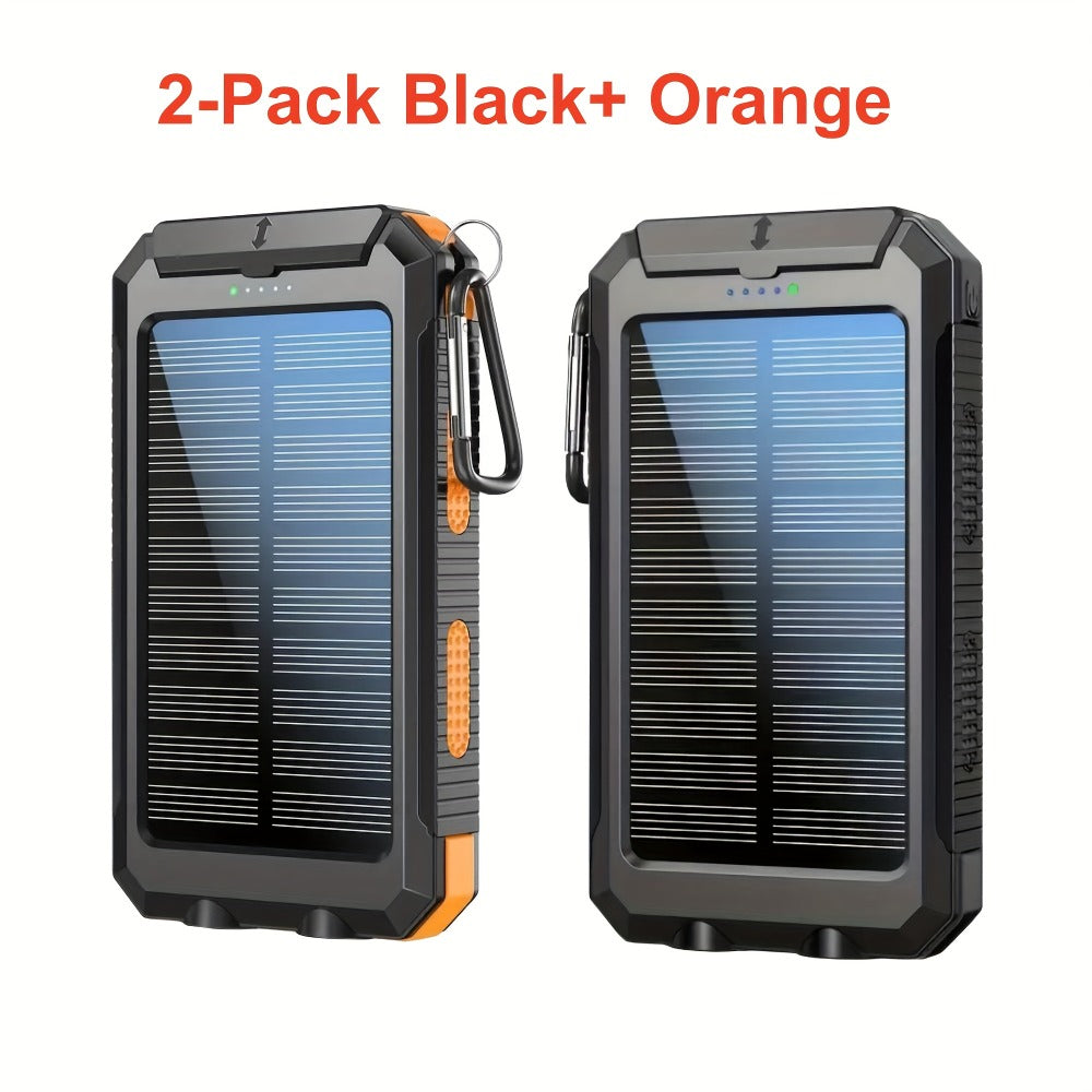 2-Pack Solar Power Bank 20000mAh 40000mAh Portable Dual USB Fast Charging with Built-In for an Everyday Personal Care Routine