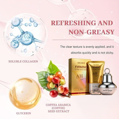 Eye Cream Neck Roller Cream Kit 2 Piece - Coffee Seed Extract Hyaluronic Acid Instant for Bath Time, Home Spa and Personal Care