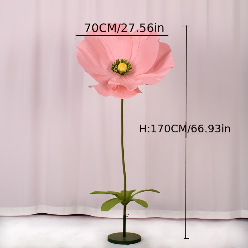 Giant Paper Poppy Artificial Flower - Super Large Floor Standing Fake Flower for Wedding Backdrop