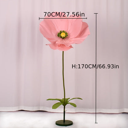 Giant Paper Poppy Artificial Flower - Super Large Floor Standing Fake Flower for Wedding Backdrop