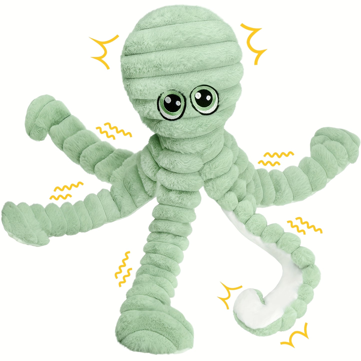 Squeaky Octopus Dog Toy – Soft Plush Chew Toy with Squeaker & Teeth Cleaning Design for Small Medium Large Dogs
