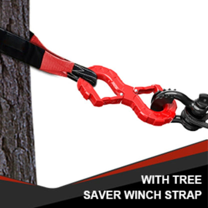 Off-Road Recovery Winch Hook D-Ring Shackle 3/8" 35, 000 LB G80 Heavy Duty Quick Release Tow Hook for RV Truck 4x4 Vehicle – Red & Black