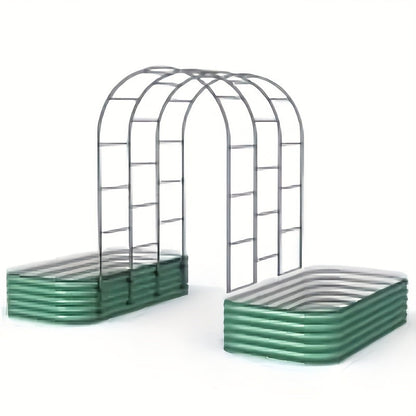 Raised Garden Bed with Trellis 90" Arched Galvanized Steel Planter Kit