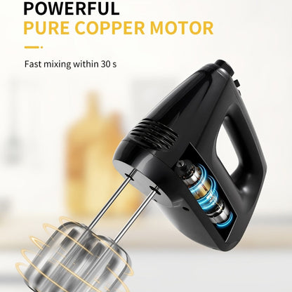Electric Hand Mixer 250W 6-Speed Turbo – Heavy Duty Motor with 5 Stainless Steel Attachments, Snap-On Storage Case, for Whipping