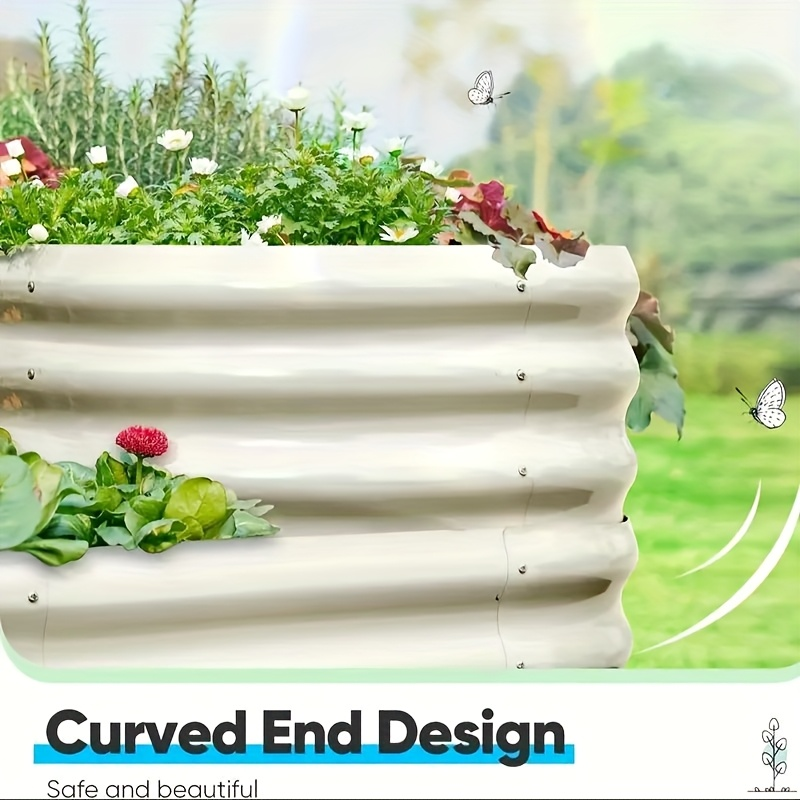 Raised Garden Bed with Trellis 90" Arched Galvanized Steel Planter Kit
