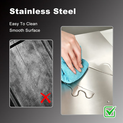 Stainless-Steel-Labeled Cutting Board and Pastry Mat with Smooth Faces and Three Rectangular Size Options