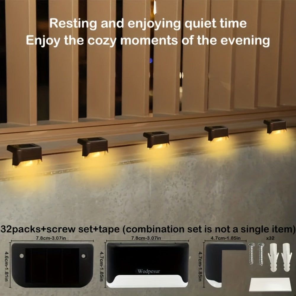 Solar Step Lights Outdoor LED Stair Lights Solar Powered for Stairs Steps Fence Deck Railing for Entryways, Bedrooms and Living Spaces