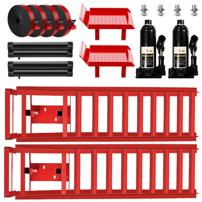 Hydraulic Car Ramps 2-Pack 10000 LB Heavy Duty Vehicle Lift Ramp Adjustable Height 9.84-14.96 Inch for Oil Change Undercarriage Repair Home