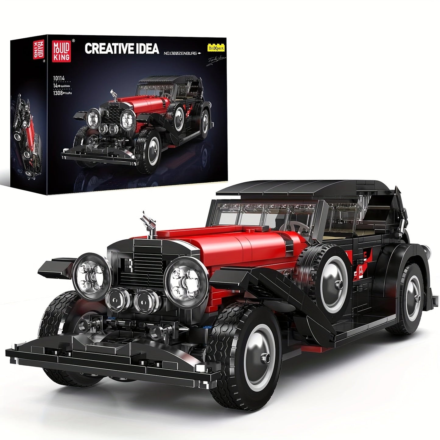 Mould King 10114 Vintage Classic Car Building Blocks Set 1308 Pcs with the Listed Color, Size or Set Options for Everyday Use