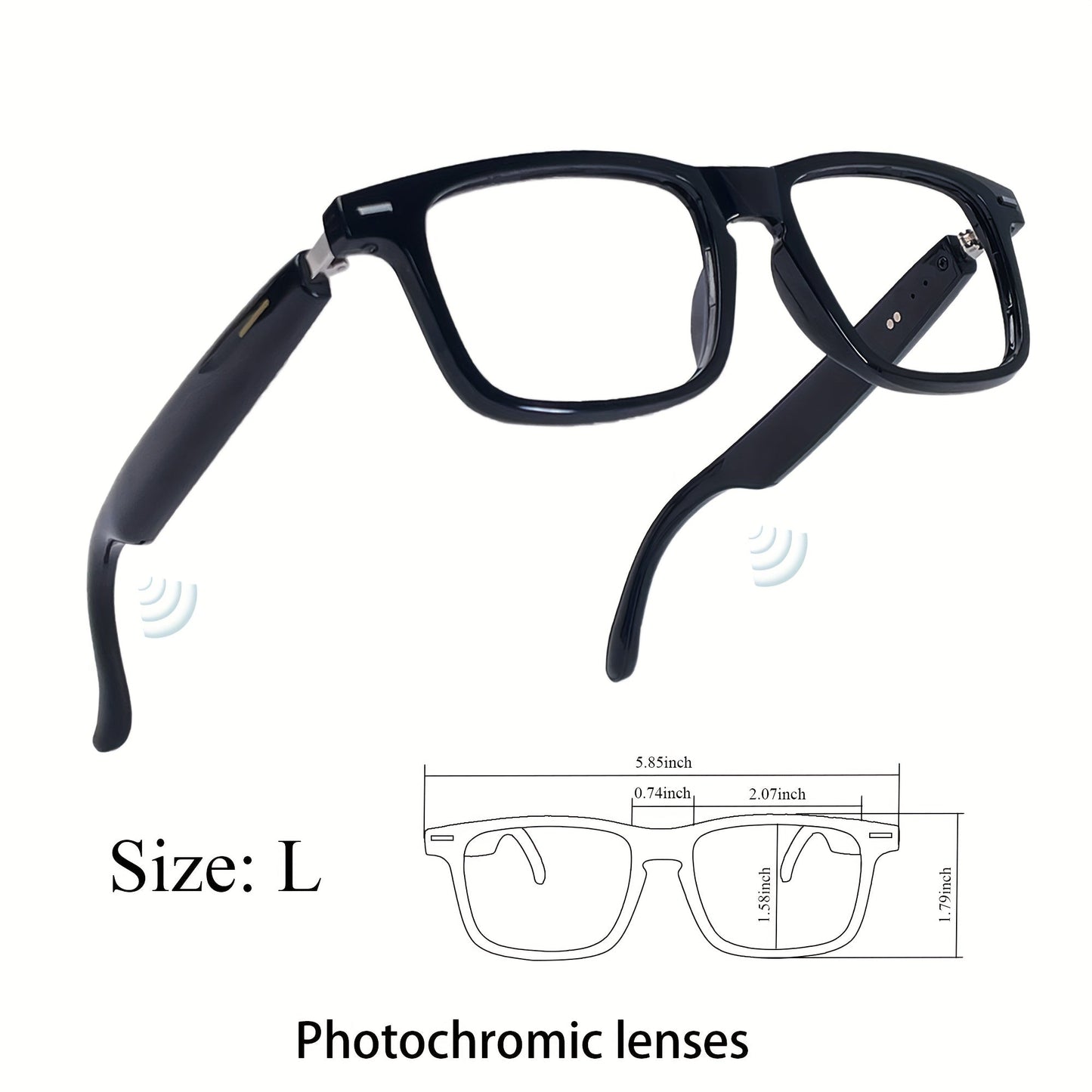 Smart Glasses 160-Language Translation Eyewear with Open-Ear Audio and Ten Photochromic or Filter Lens Options