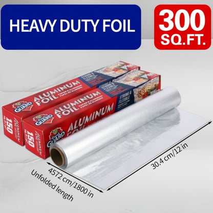 Aluminum Foil Roll 12 Inch Wide Restaurant Grade, Food Safe Disposable Wrapping for Burritos, Hot Dogs & Sandwiches