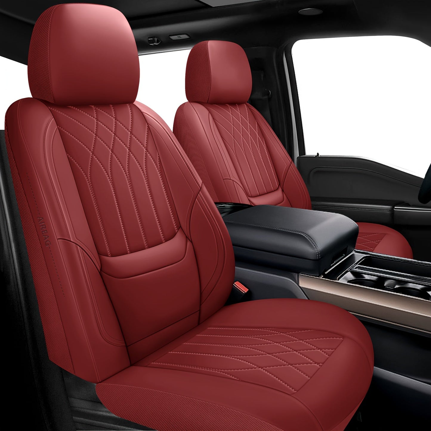 Car Seat Covers PU Leather Full-Coverage Set with Two-Front or Five-Seat Configuration Options