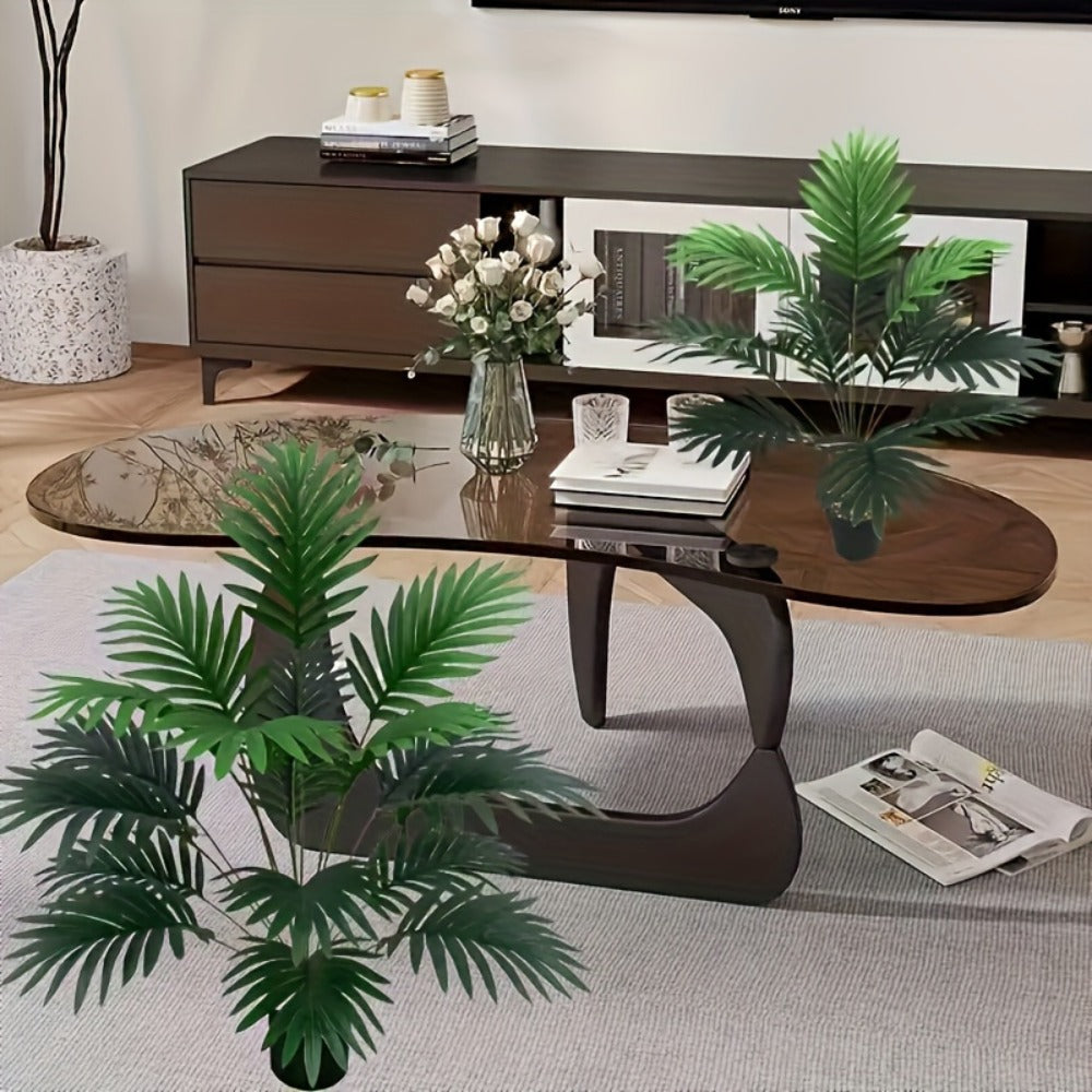 Artificial Palm Leaf Stems, Two-Piece Greenery Set at 26.77 Inches without Included Planter or Basket