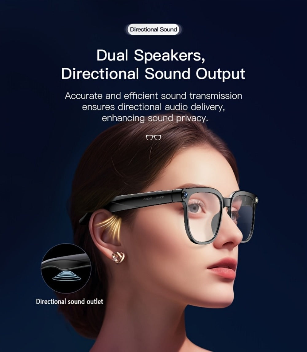 Smart Glasses 8MP Wide-Angle Camera Eyewear with 4K Recording, 4GB Storage and 163-Language Translation