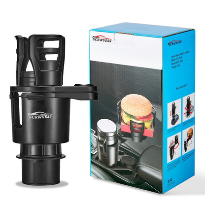 Cup-Holder Phone Mount and Expander with Rotating Cup Ring, Adjustable Side Cradle and Two Layout Options