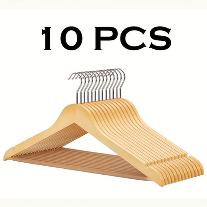 Premium Wooden Hangers with 360° Rotatable Hook & Shoulder Grooves | Slim Durable Wood Coat Suit Hangers | 10 20 30 Pack Closet Organizer