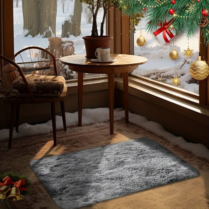 Area Rug Tie-Dye Polyester Plush Mat in Four Colors and Two Machine-Washable Sizes for Indoor Rooms