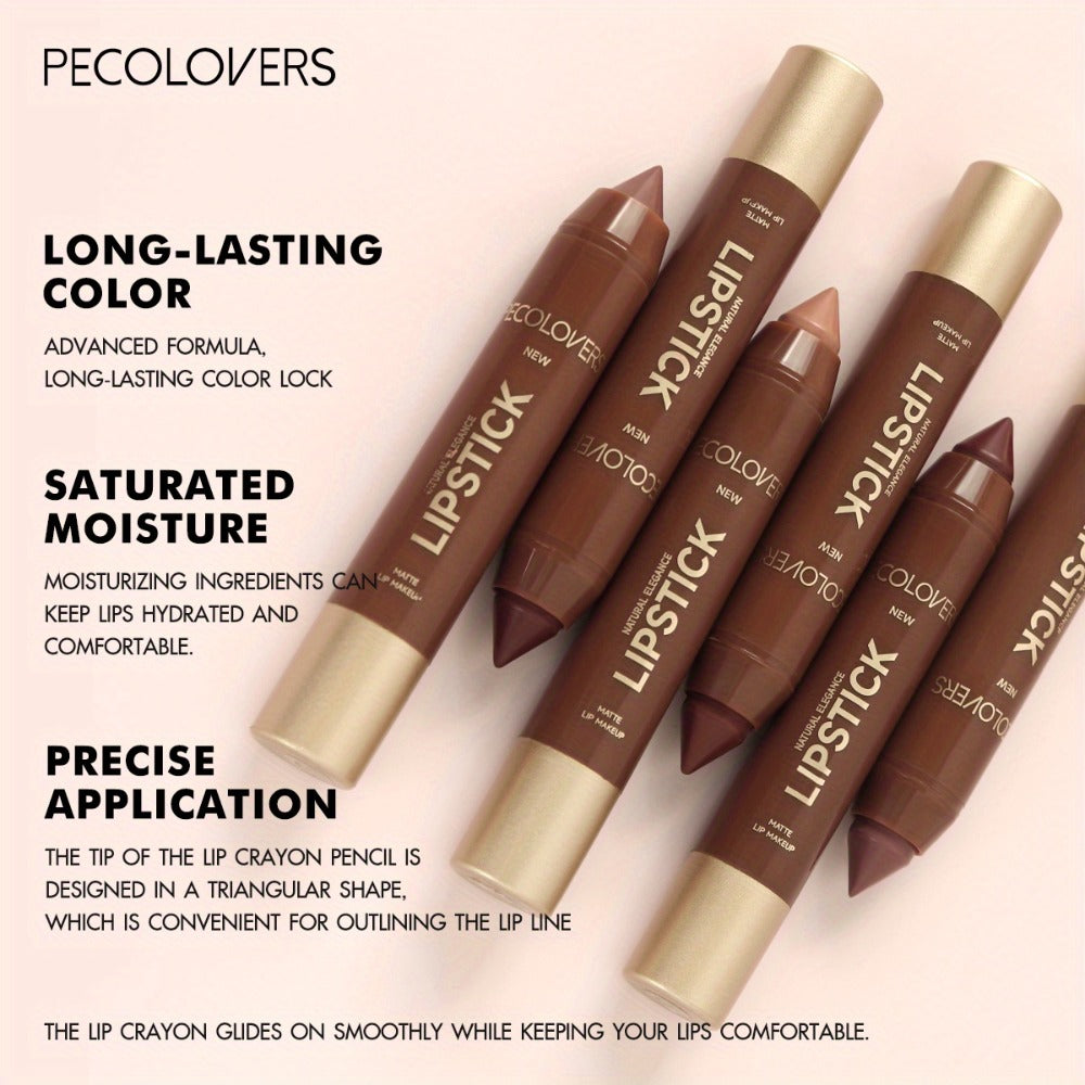 Non-Smearing Contour Lip Liner Set 6 Pcs, Smooth Paste Matte Formula Precise Definition, for Makeup, Travel and Everyday Vanity Use