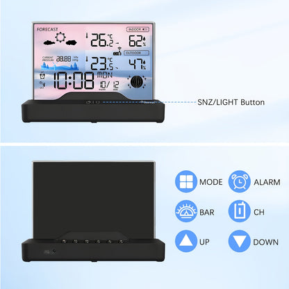 Weather Station | Wireless Indoor Outdoor Barometer Forecast Alarm