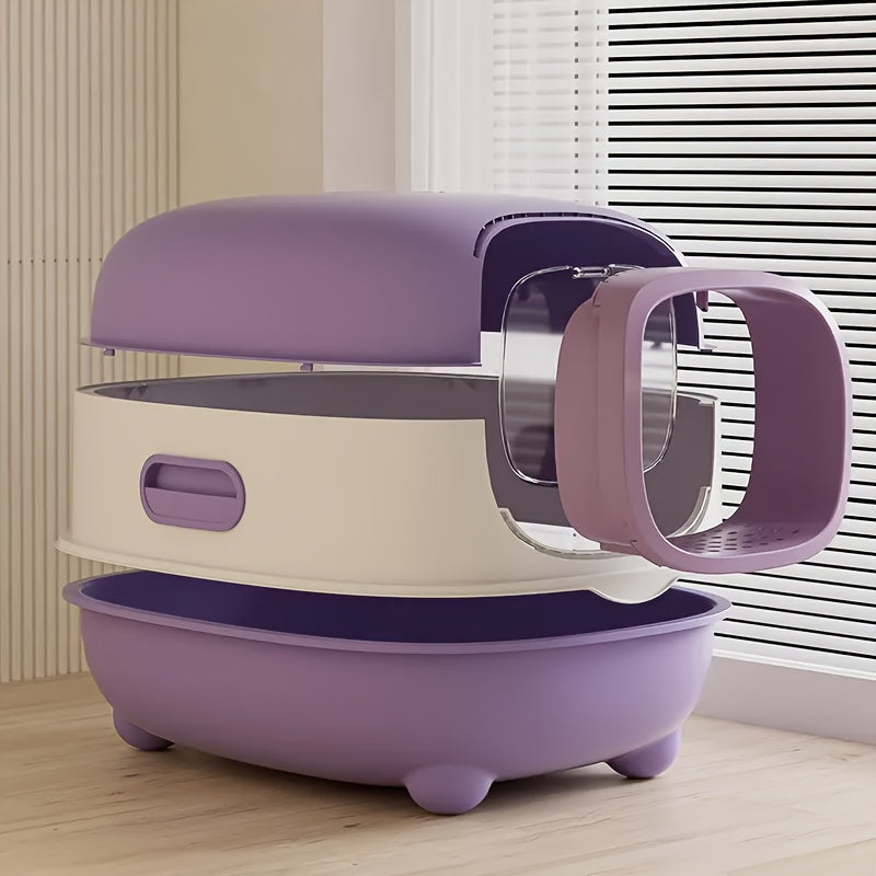 Hooded Cat Litter Box 5 Colors – Fully Enclosed Spill-Proof Design with Scoop Included | Easy to Assemble
