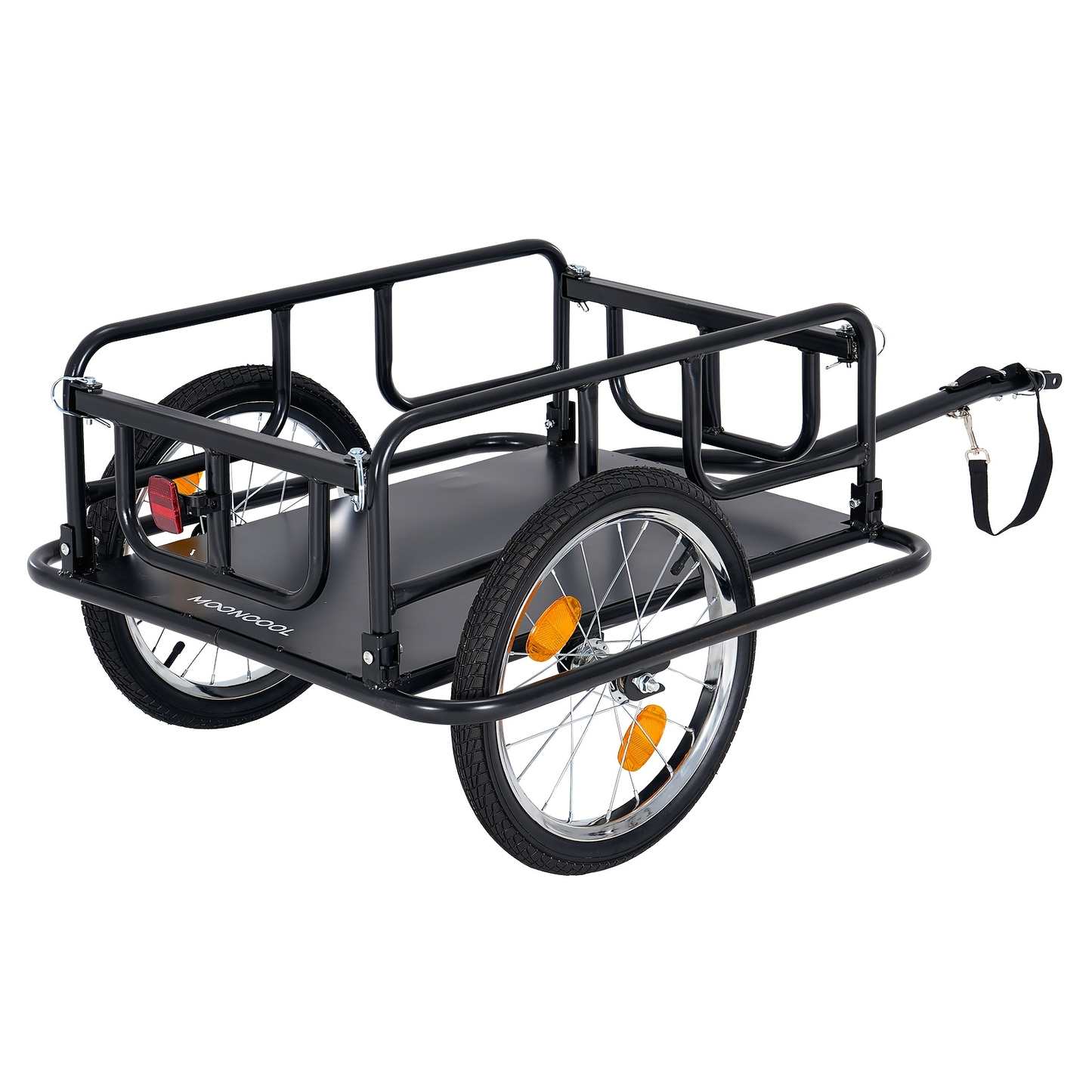 Foldable Bike Cargo Trailer, Bicycle Wagon Cart 176 Lbs Capacity, 16" Wheels, Reinforced Steel