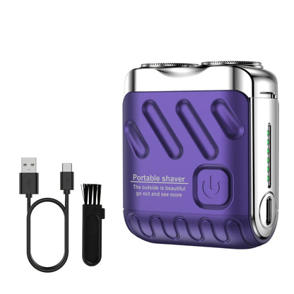 Electric Shaver Magnetic Dual-Blade Mini Razor with Two Speeds, USB Charging and Select Waterproof Options