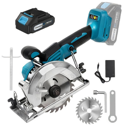 Brushless Circular Saw Kit 21V Cordless, Battery & Charger Included, Adjustable 45° Bevel Cutting