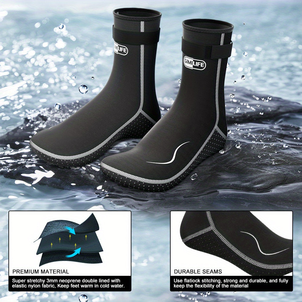 Neoprene Wetsuit Socks 3.5mm – High & Low Cut Water Booties, Non-Slip Anti-Abrasion for Diving Snorkeling Kayaking Beach Volleyball Surfing