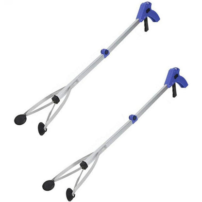 32-Inch Foldable Reacher Grabber 2-Pack with Aluminum Extenders, Rubber Suction Cup Grippers and Ergonomic Handles