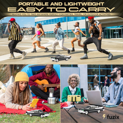 Portable Bluetooth Speaker Fuzix WS-1965 Retro Car with LED Lights, Mic, FM, AUX, USB and TF