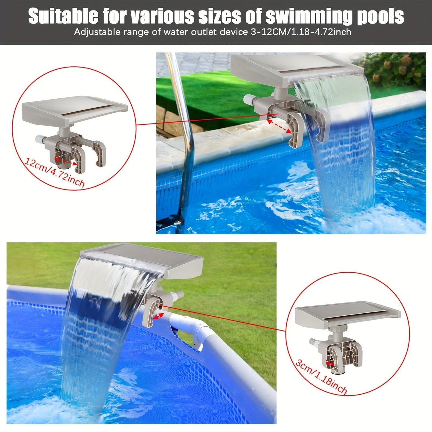Pool Waterfall for Garden, Patio and Yard Use, with the Listed Configuration, for Everyday Use and Organized Storage