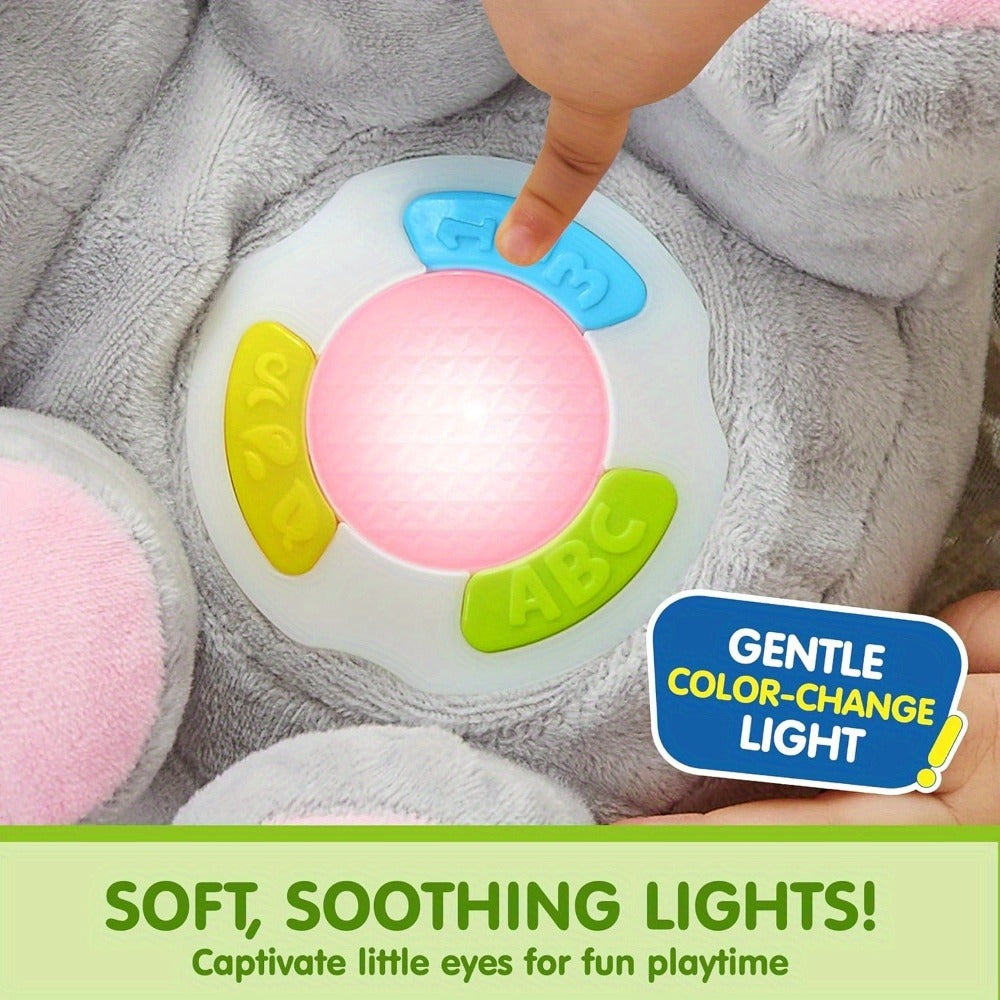 Plush Musical Elephant Baby Toy with Music & Lights, Stuffed Animal Sensory Toy for Infants 6+ Months